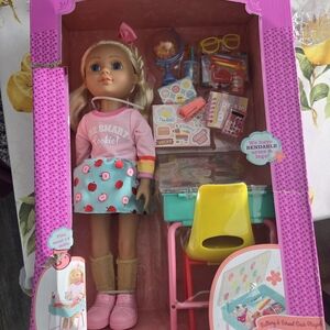 Doll with Accessories - Pink and Yellow